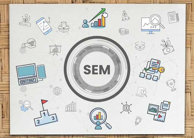 Sem search engine marketing online marketing and internet\
marketing screen