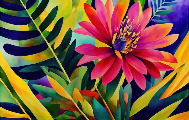 semi-abstract botanical painting