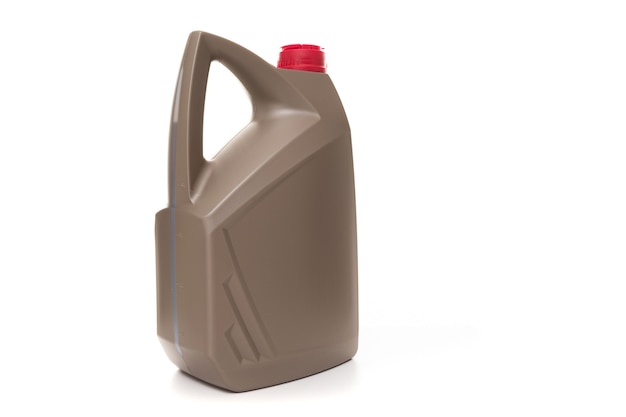 semi-synthetic motor oil for the engine, side view of the canister  