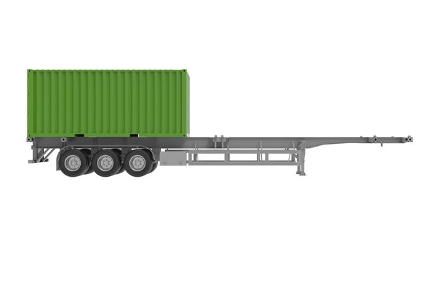 Semi trailer truck logo template 3d illustration