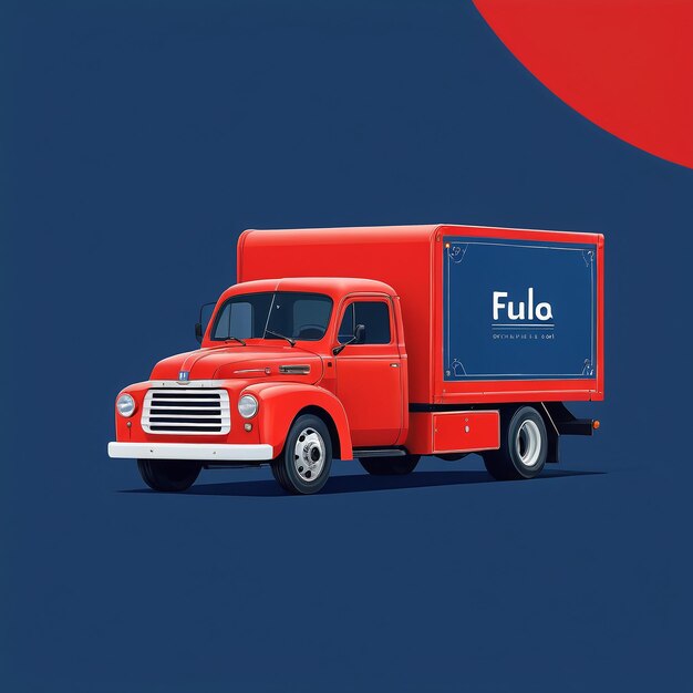 Photo semi truck cargo heavy tractor transport a red delivery truck with a blue background