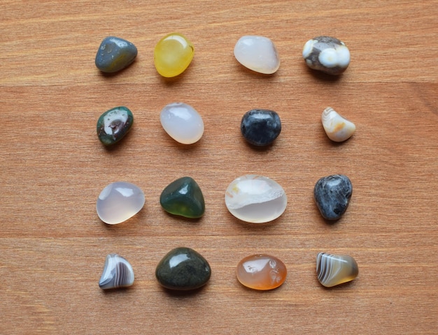 Semiprecious stones of different colors