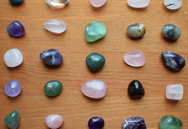 Semiprecious stones of different colors