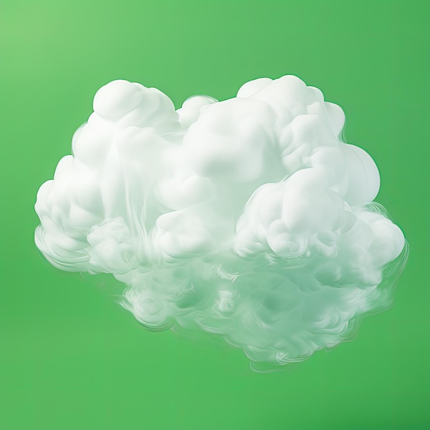 Semitransparent white cloud on a green background