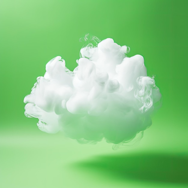 Semitransparent white cloud on a green background