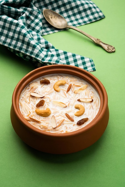 Semiya payasam or shewai or sewai Khir or seviyan Kheer is a Indian sweet made with vermicelli, milk, ghee, sugar or jaggery, raisins and nuts