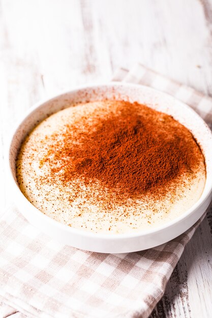 Semolina cream with cocoa powder - sweet breakfast