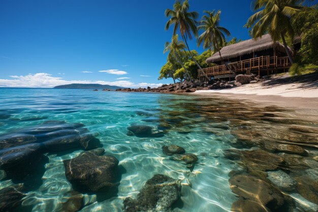 Photo semporna sabah malaysia may 5 2016 wonderful view of boat park in one of the resort in mabul island semporna sabah mabul island is well known as host for divers to sipadan island high quality photo