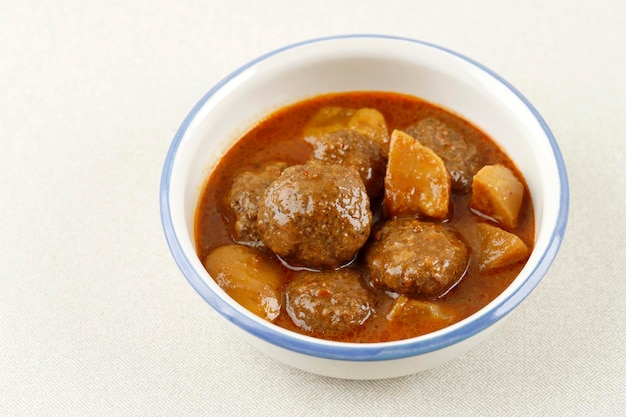 Semur Bola Daging Minced Beef Stew with Sweet Soy Sauce