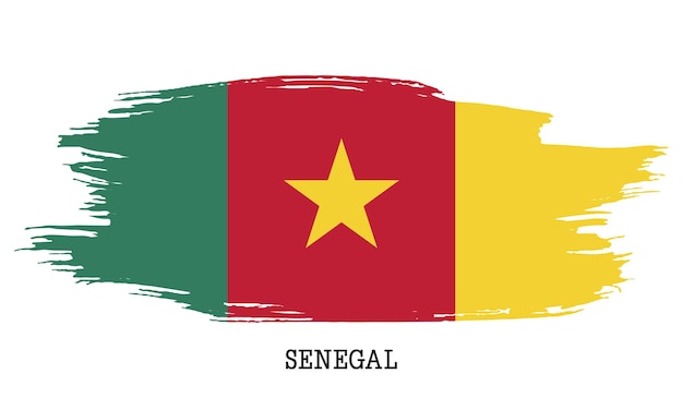 Senegal vlag vector grunge penseelstreek