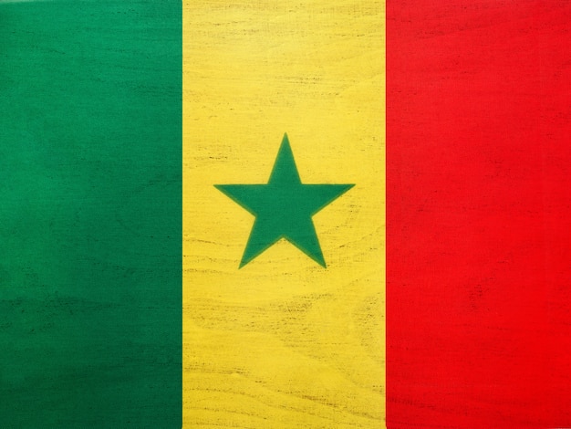 Photo senegalese flag. beautiful greeting card. close up