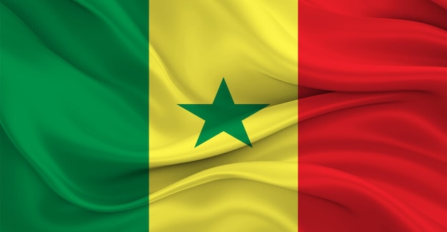 Senegalese vlag vliegt in de wind
