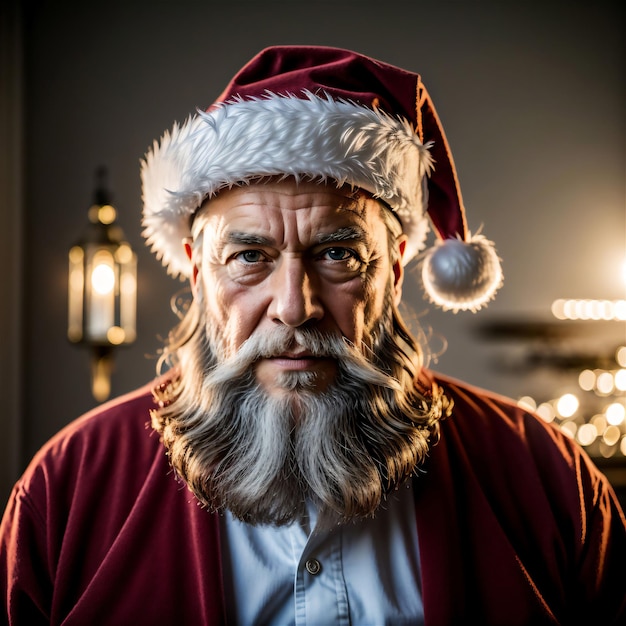 Senior Adult as Santa Claus Christmas Holiday