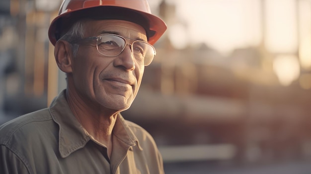Старший американский менеджер по строительству беседует утром на нефтеперерабатывающем заводе