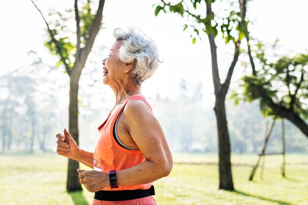 Senior athlete running in the park