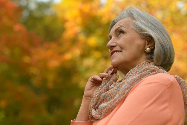 Senior beautiful woman posing