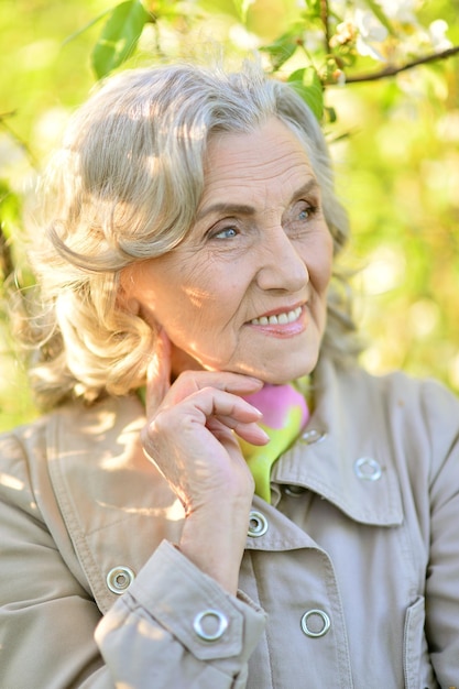 Senior beautiful woman posing