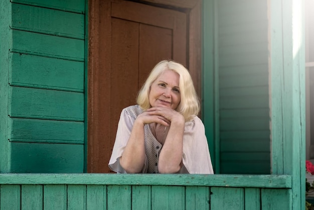 Senior caucasian woman portrait on sunny day