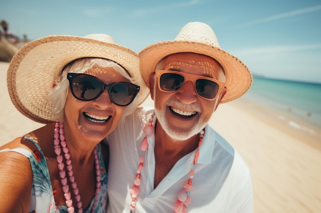 Photo senior couple on the beach