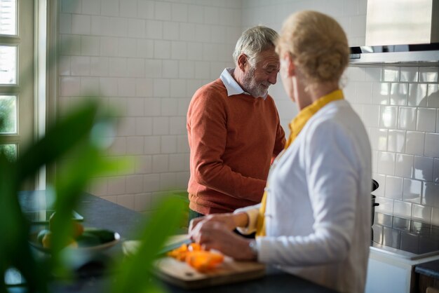 Photo senior couple daily lifestyle happiness