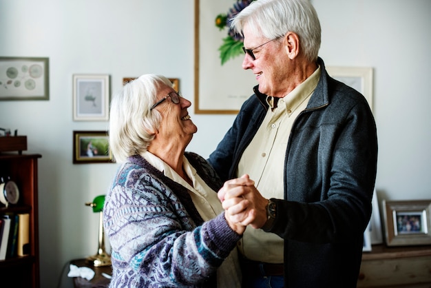 Senior couple dancing