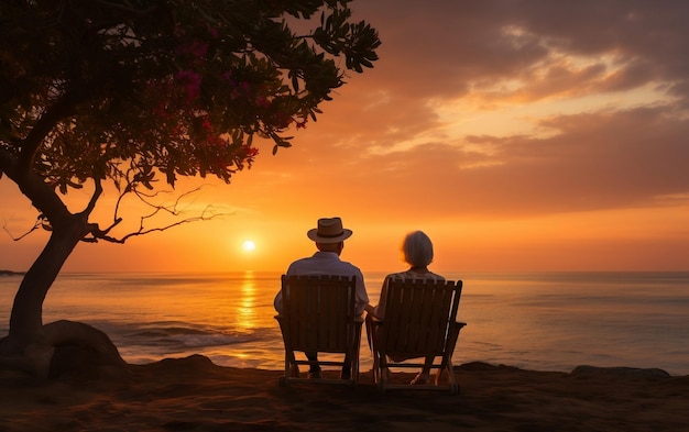 Photo senior couple enjoying their golden age generative ai