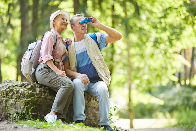 Senior couple enjoying the trip