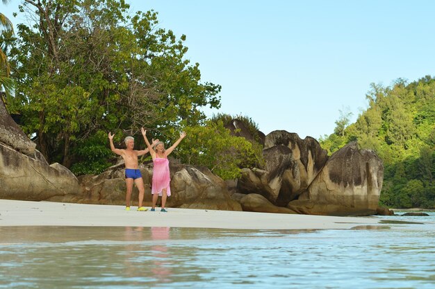 Senior couple having fun