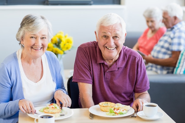 Senior couple having lunch together