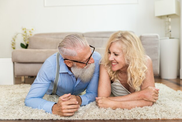 Senior couple at home