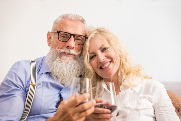 Senior couple at home