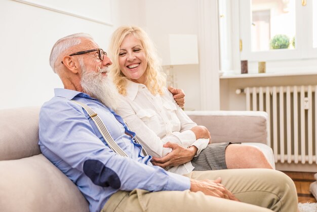 Senior couple at home