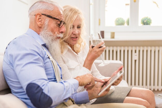 Senior couple at home