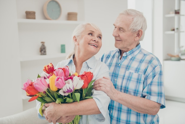 senior couple at home