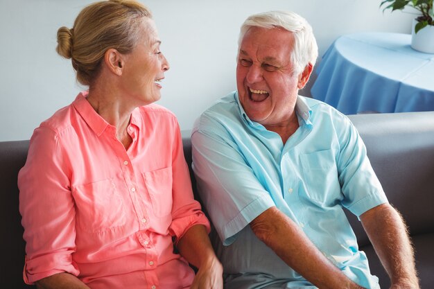 Senior couple laughing together