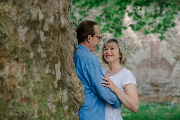 Senior couple in park