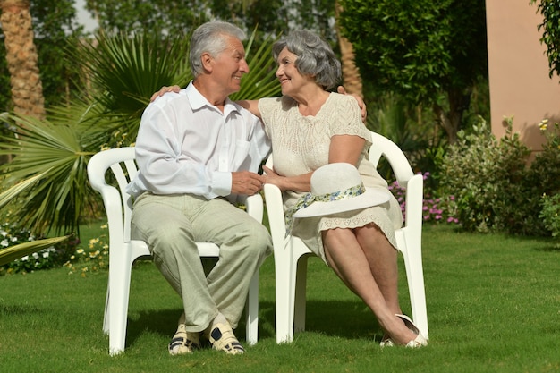 Senior couple at the resort during vacation