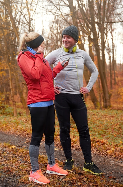 Senior couple still keeping fit