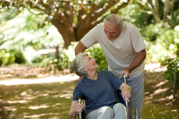 Senior couple in the woods