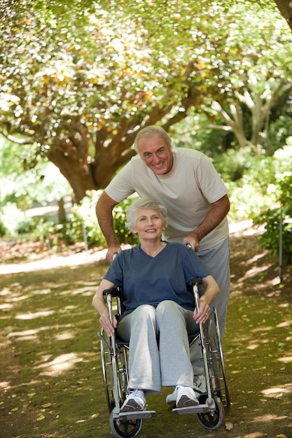 Senior couple in the woods