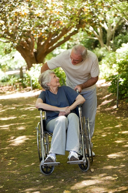 Senior couple in the woods