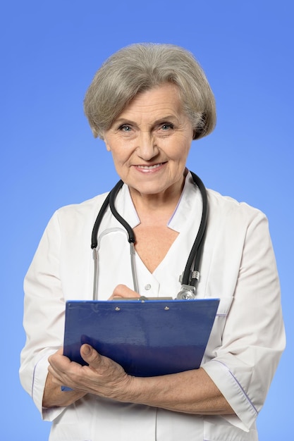 Senior doctor with stethoscope