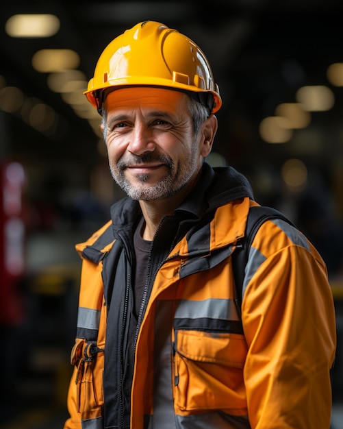 Senior engineer looking at camera with smiling