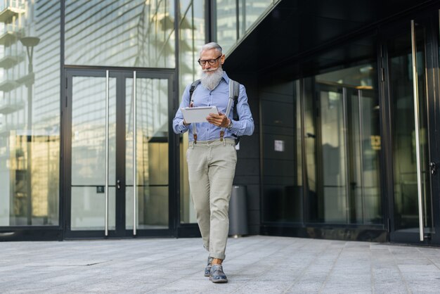 Senior hipster man portrait