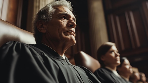 Photo senior judge in the courtroom