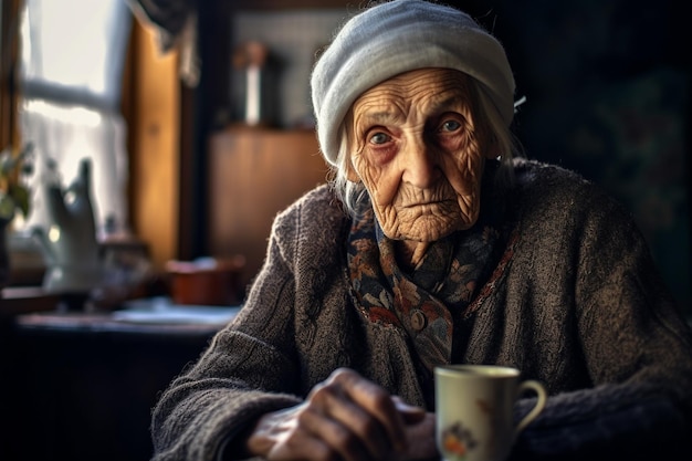 高齢者生活 高齢者は超自然的な家庭で 高齢者の介護を受けています