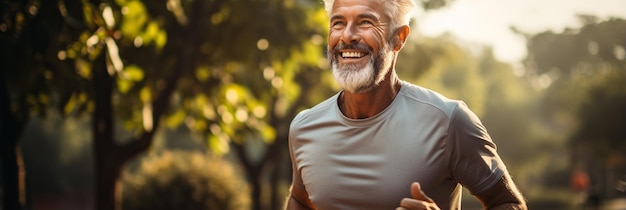 Senior man going for a run and living a healthy lifestyle