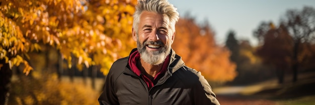 Senior man going for a run and living a healthy lifestyle