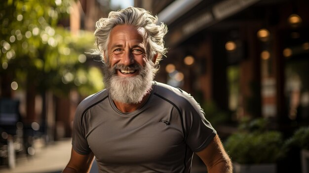 Senior Man Going for a Run and Living a Healthy Lifestyle