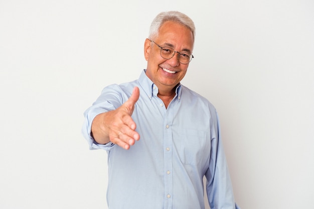 Senior man smiling and raising thumb up